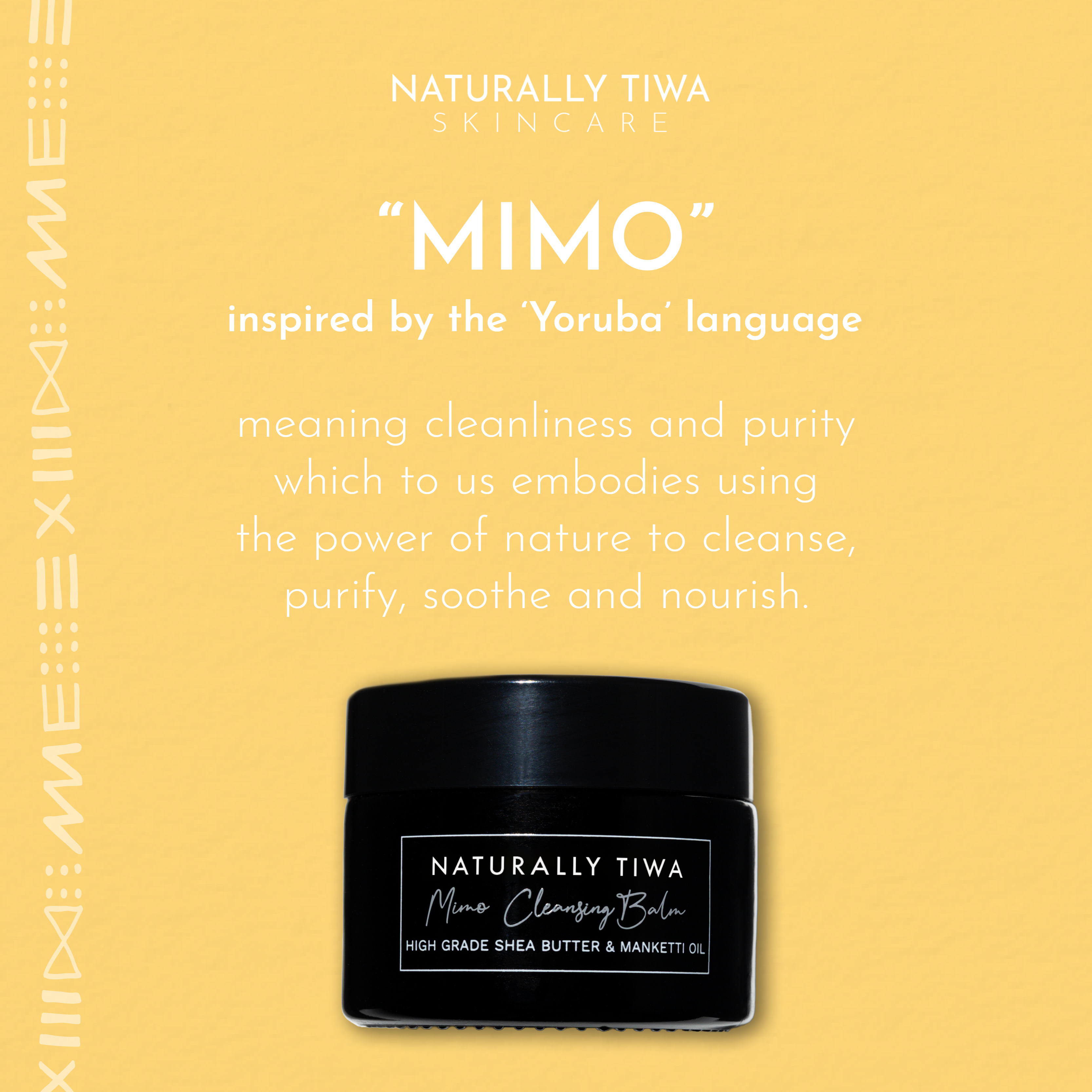 Naturally Tiwa Skincare MIMO Cleansing Balm 40g sensitive skin, eczema, psoriasis, acne, hyperpigmentation, skin undergoing chemotherapy and radiotherapy and dry skin conditions.