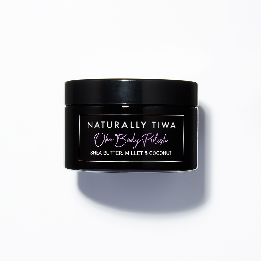 Naturally Tiwa Skincare OKA Body Polish eczema, psoriasis, acne, skin undergoing chemotherapy and radiotherapy, dry skin conditions, Keratosis Pilaris