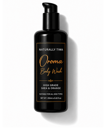 Naturally Tiwa Skincare OROMA Body Wash for sensitive skin, eczema, psoriasis, acne, hyperpigmentation, skin undergoing chemotherapy and radiotherapy and dry skin conditions