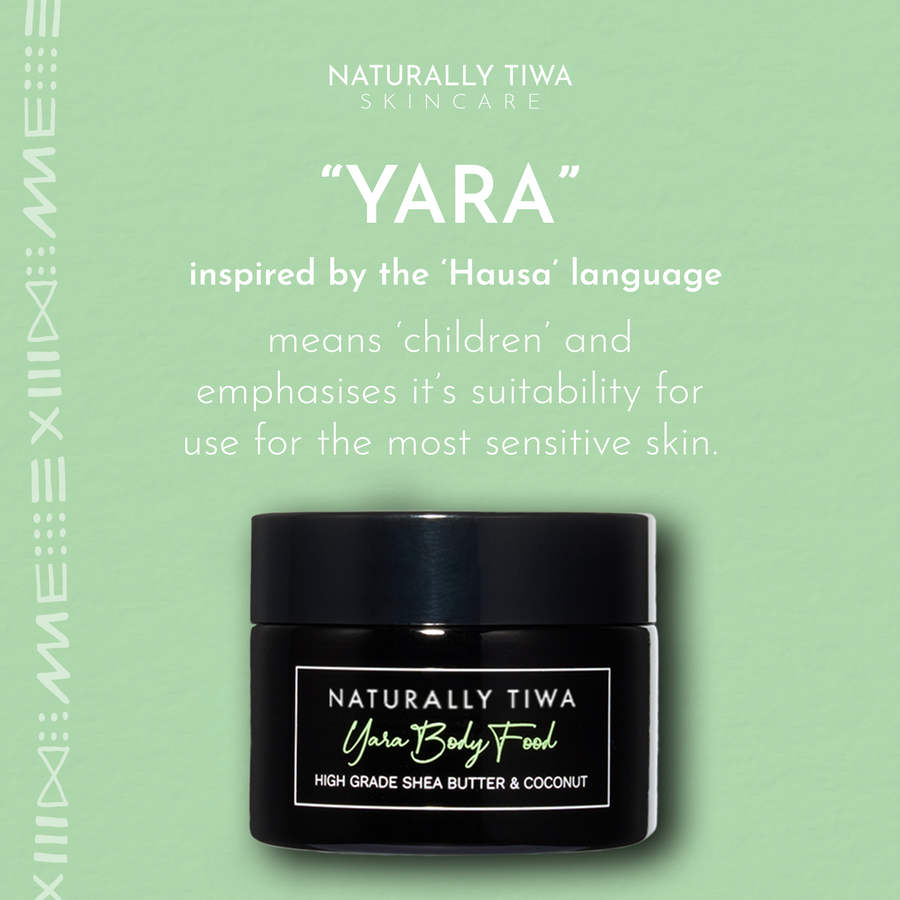 Naturally Tiwa Skincare YARA Body Food 90ml sensitive skin, eczema, psoriasis, rosacea, skin undergoing chemotherapy and radiotherapy and dry skin conditions