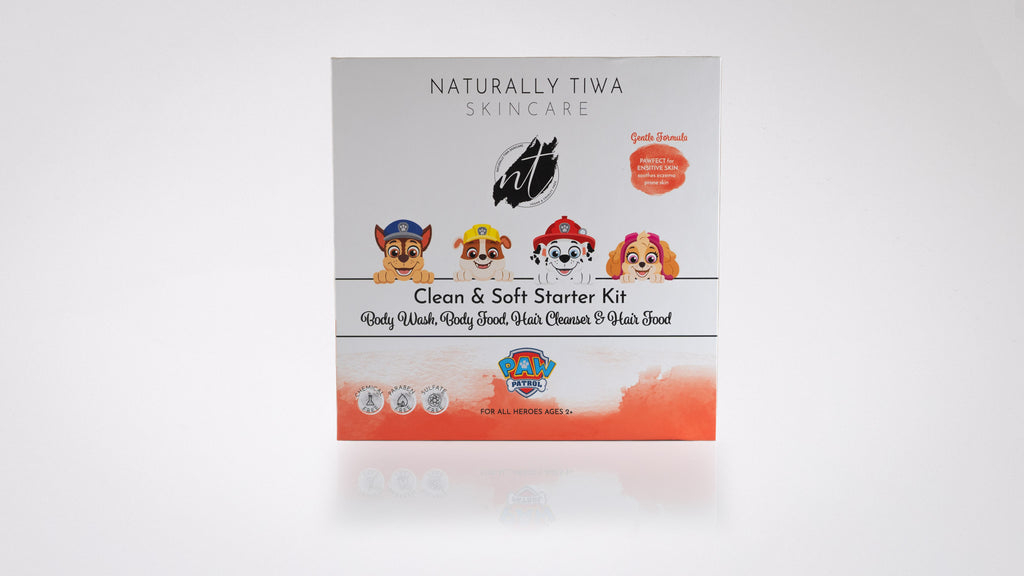 Naturally Tiwa's Children's Skincare and Haircare Set, Eczema, Paw Patrol, Body Wash, Moisturiser, Shampoo, Conditioner